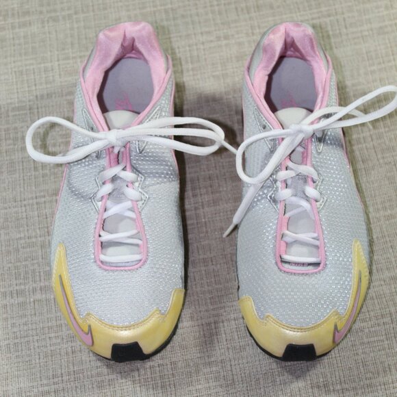 Nike Impax Size 7 Grey Pink and Yellow Athletic Shoes - LIKE NEW - Picture 2 of 6